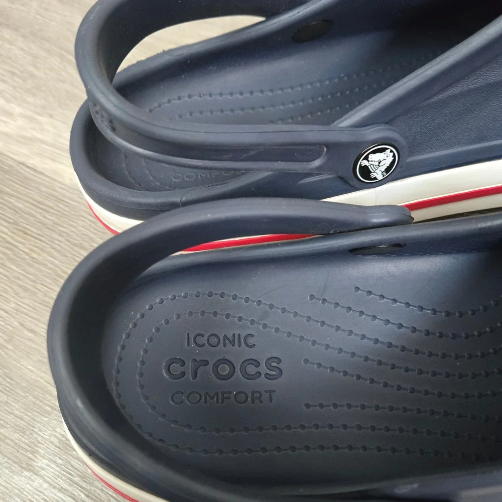 Crocs Navy Blue Bayaband Clogs Size 12 Casual Sporty Logo Clog Sporty
